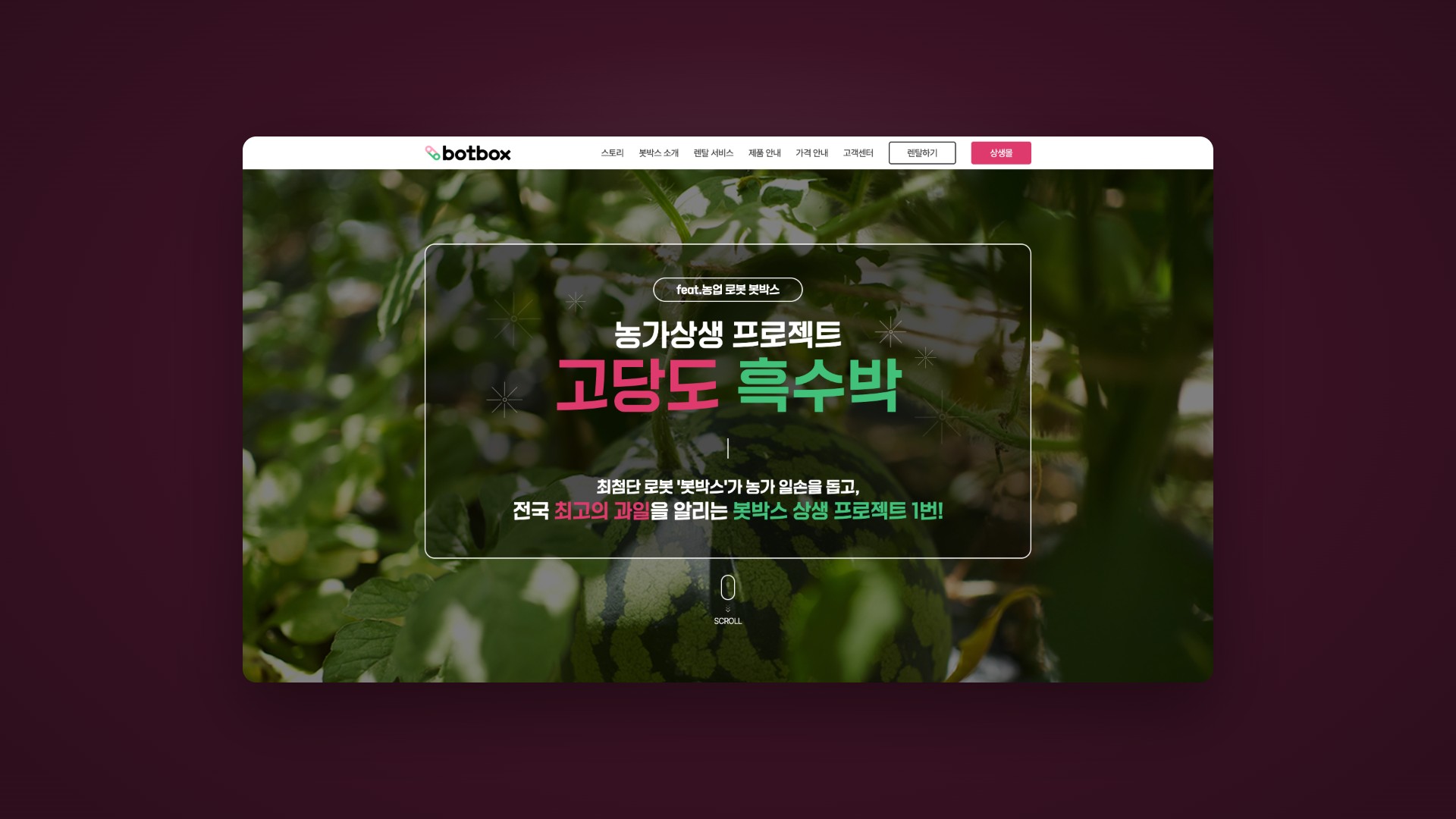 농가와 로봇이 함께 키운 고당도 흑수박 판매 랜딩페이지 대표 이미지