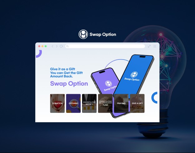 코인 스왑 서비스 Swap Option 소개 랜딩페이지